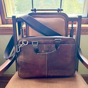 Boconi Slim Zipster Laptop Briefcase in Brown